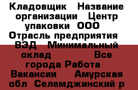 Кладовщик › Название организации ­ Центр упаковки, ООО › Отрасль предприятия ­ ВЭД › Минимальный оклад ­ 19 000 - Все города Работа » Вакансии   . Амурская обл.,Селемджинский р-н